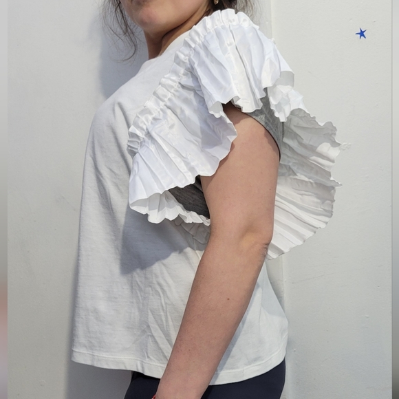Women's Zara Ruffle Crop Top Size Large - Picture 3 of 4